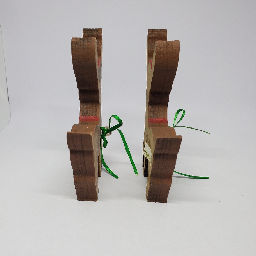 Sheila's Collectibles Vtg Wood Reindeer Figures Primitive Rustic Christmas 5.25" - Picture 4 of 14